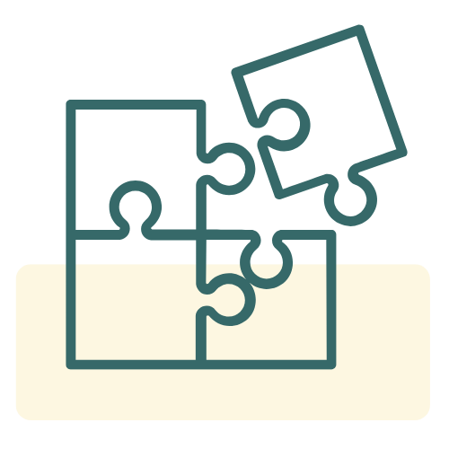 Practical icon - puzzle pieces connecting