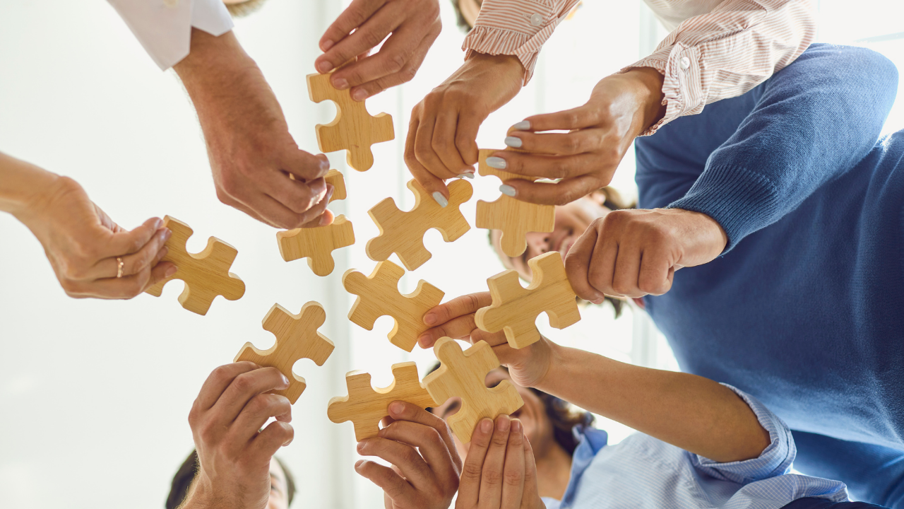 Students collaborating in group work
