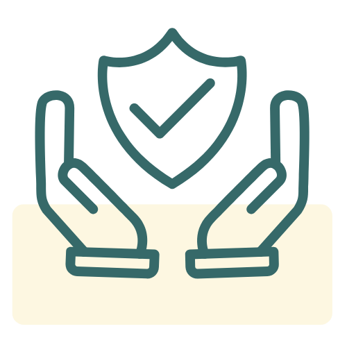 Trust icon - hands protecting shield